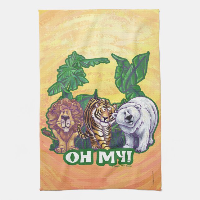 Lions Tiger Bears Oh My Tea Towel (Vertical)
