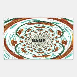 Lions Wildlife Kaleidescope Pattern Custom Rectangular Sticker