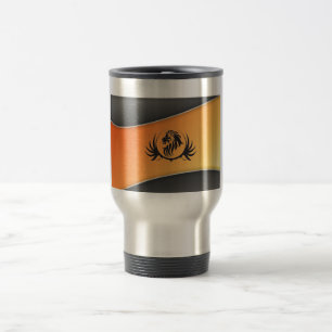 Lionshead On Orange Curved Background Travel Mug