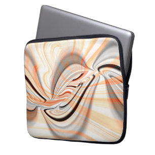 'Lip' and pale orange curves on soft beige texture Laptop Sleeve