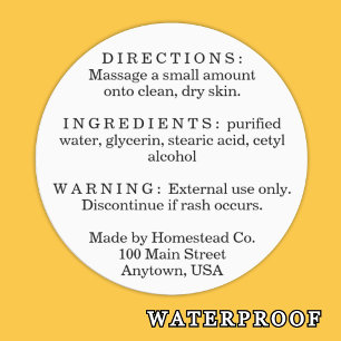 Lip Balm Body Butter Face Cream Bottom Label