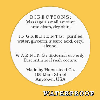 Lip Balm Body Butter Face Cream Bottom Label