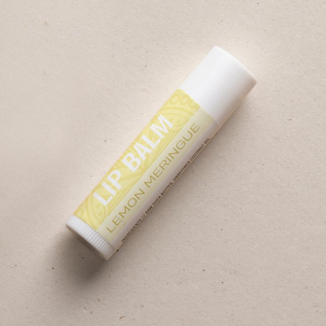 Lip Balm Label - Yellow Lemon Meringue - 1.25" (Creator Uploaded)