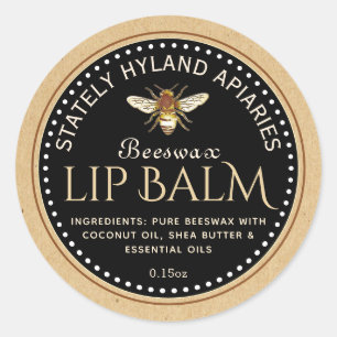Lip Balm Mini Label Kraft on Black