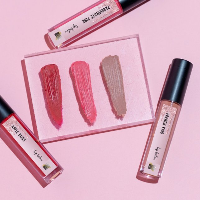  Lip Balm With Logo  Rose Gold Glitter Drip (Creator Uploaded)