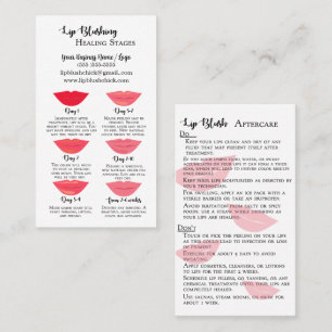 Lip Blush Stages of Healing and Aftercare  Business Card