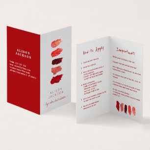 Lip distributor lip colour swatches business card