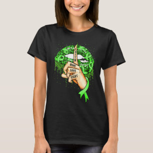 Lip Faith Hope Love Fight Green Ribbon Mental Heal T-Shirt