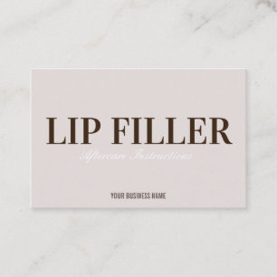 Lip Filler Aftercare Instruction Business Card