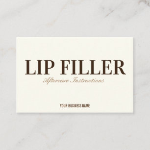 Lip Filler Aftercare Instruction Business Card