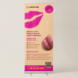 Lip Filler Services Vertical Retractable Banner