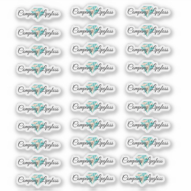 Lip Gloss Packaging Logo Diamond Branding Sticker (Front)