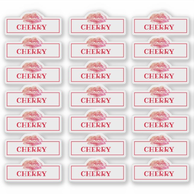 Lip Gloss Packaging Logo Lip   Branding Clear Red (Front)