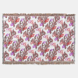 LIP KISSES THROW BLANKET