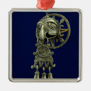 Lip plug of bird god metal tree decoration
