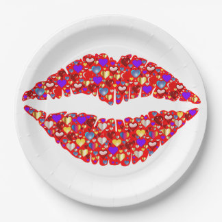 Lip print paper plate