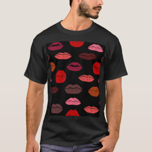 Lip print, red pink kisses. T-Shirt