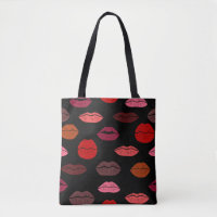 Lip print, red pink kisses.