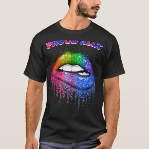 Lip Proud Ally Lgbtq Gay And Lesbian Pride Rainbo T-Shirt