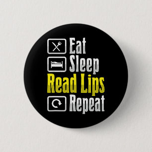 Lip Reading ASL Hand Gesture Deaf Hearing Loss Awa 6 Cm Round Badge