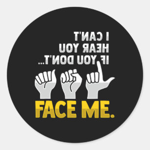 Lip Reading ASL Hand Gesture Deaf Hearing Loss Awa Classic Round Sticker