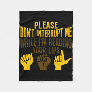 Lip Reading Asl Hand Gesture Deaf Hearing Loss Awa Fleece Blanket
