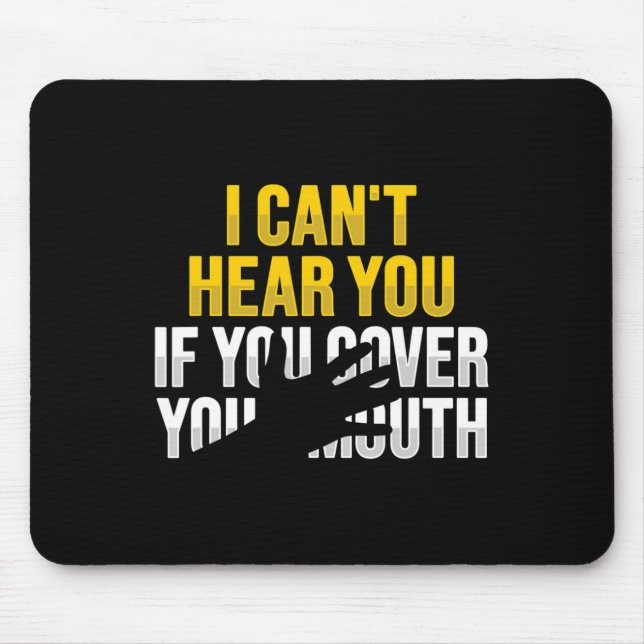 Lip Reading ASL Hand Gesture Deaf Hearing Loss Awa Mouse Mat (Front)