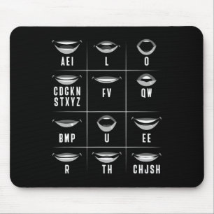 Lip Reading ASL Hand Gesture Deaf Hearing Loss Awa Mouse Mat