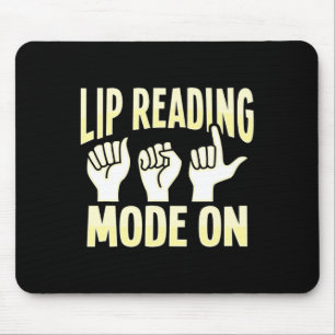 Lip Reading ASL Hand Gesture Deaf Hearing Loss Awa Mouse Mat