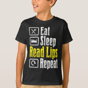 Lip Reading ASL Hand Gesture Deaf Hearing Loss Awa T-Shirt