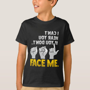 Lip Reading ASL Hand Gesture Deaf Hearing Loss Awa T-Shirt