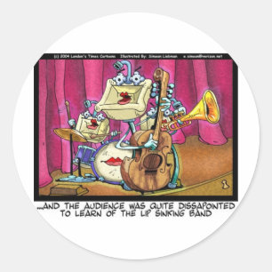 Lip Sinking Band Funny Tees Mugs & Other Gifts Classic Round Sticker