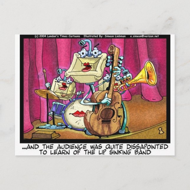 Lip Sinking Band Funny Tees Mugs & Other Gifts Postcard (Front)