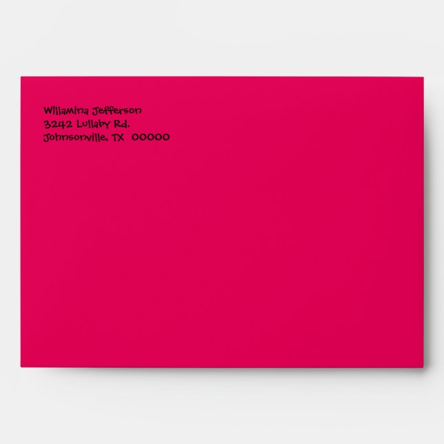 Lip Stick Pink and Polka Dot Envelope (Front)