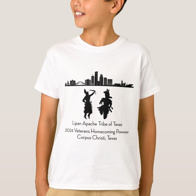 Lipan Apache Tribe 2024 Veterans PowWow Tee Kids1 (Front)