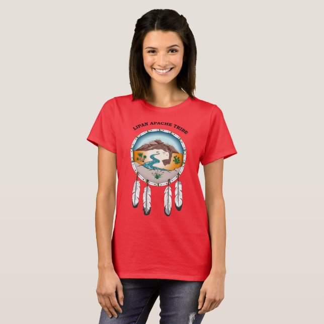 Lipan Apache Tribe Women’s  RED T-shirt (Front Full)
