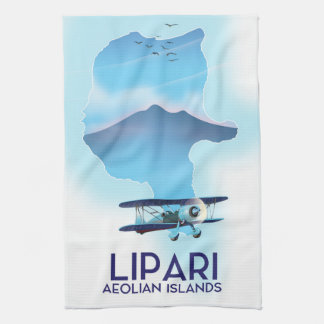 Lipari Aeolian Islands map Tea Towel