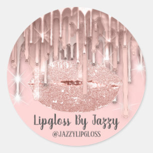 Lipgloss Makeup Artist Drips Powder Girly Kiss Classic Round Sticker