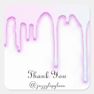 Lipgloss Makeup White Unicorn Drip Holographic Square Sticker