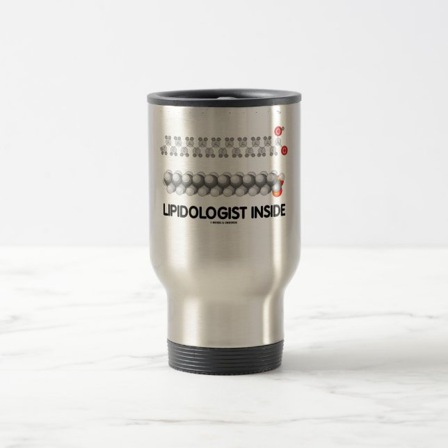 Lipidologist Inside (Lipids Chemical Structure) Travel Mug (Center)