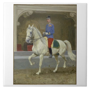 Lipizzan Stallion Trotting Tile