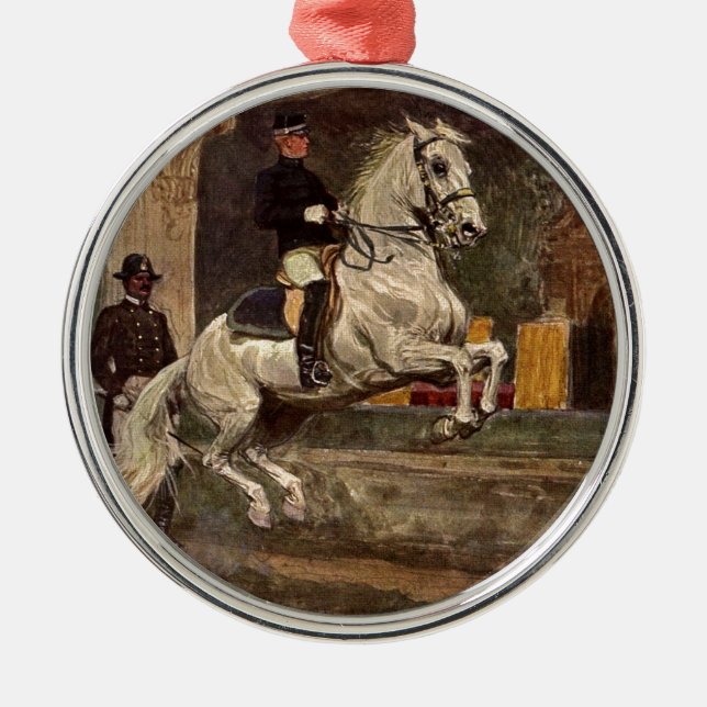 Lipizzaner Dressage: Croupade Metal Tree Decoration (Front)