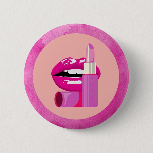Lips 6 Cm Round Badge (Front)