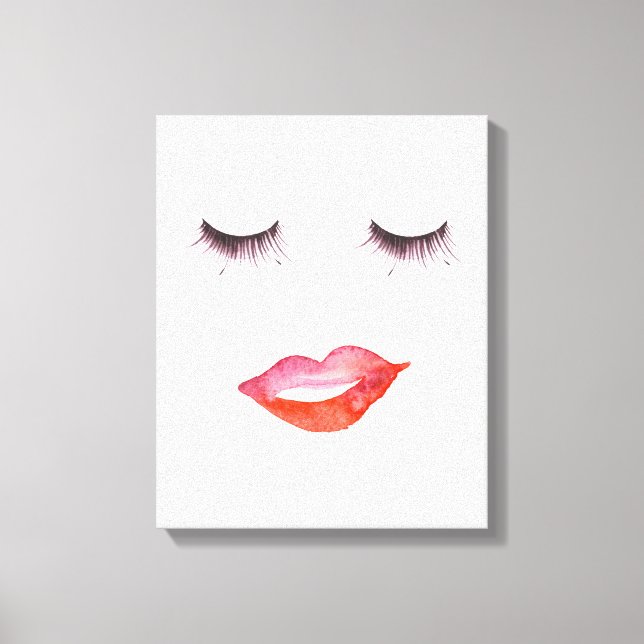 Lips and Eyelashes Canvas Print (Front)