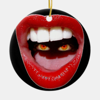 Lips and Eyes/STFU Ceramic Tree Decoration