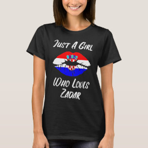 Lips and Mouth Love Croatian Flag Zadar T-Shirt