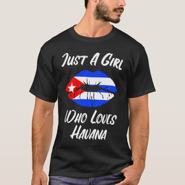 Lips and Mouth Love Cuban Flag Havana T-Shirt (Front)