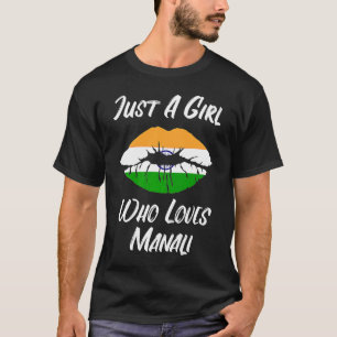 Lips and Mouth Love Indian Flag Manali T-Shirt