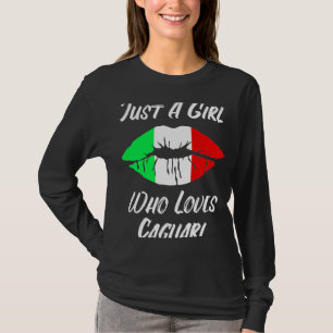Lips and mouth love Italian flag Cagliari T-Shirt