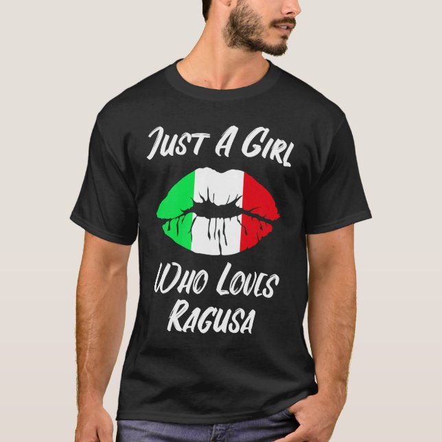 Lips and Mouth Love Italian Flag Ragusa T-Shirt (Front)